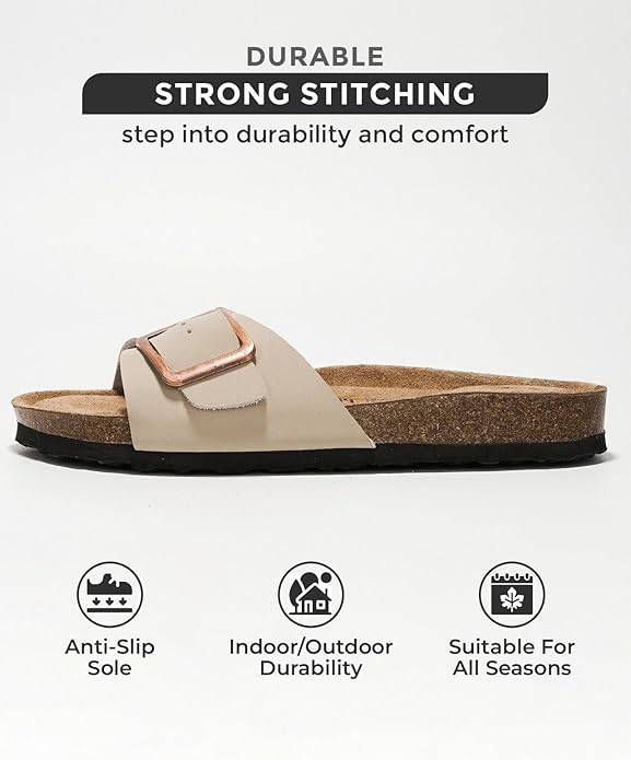 Project Cloud Ibiza sandals: cream leather, cork footbed, and strong stitching. Summer beach essentials.