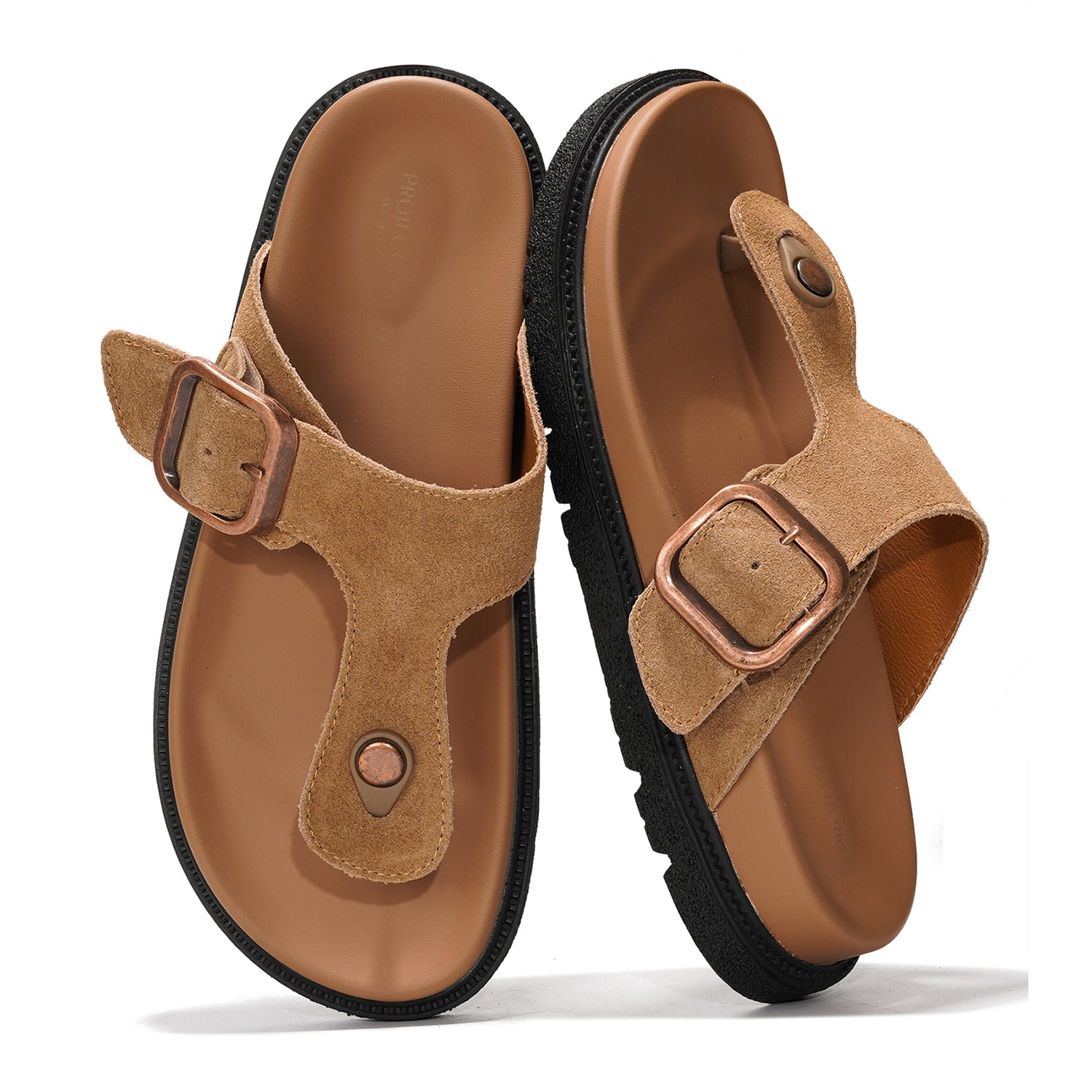 Freida Suede Platform Sandals with Adjustable Buckle - Project Cloud