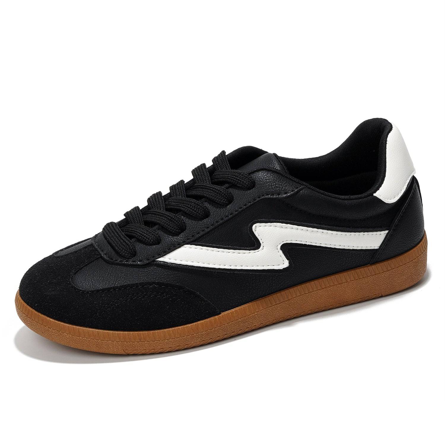 Project Cloud Women's Sneakers Black with White Accents and Brown Sole