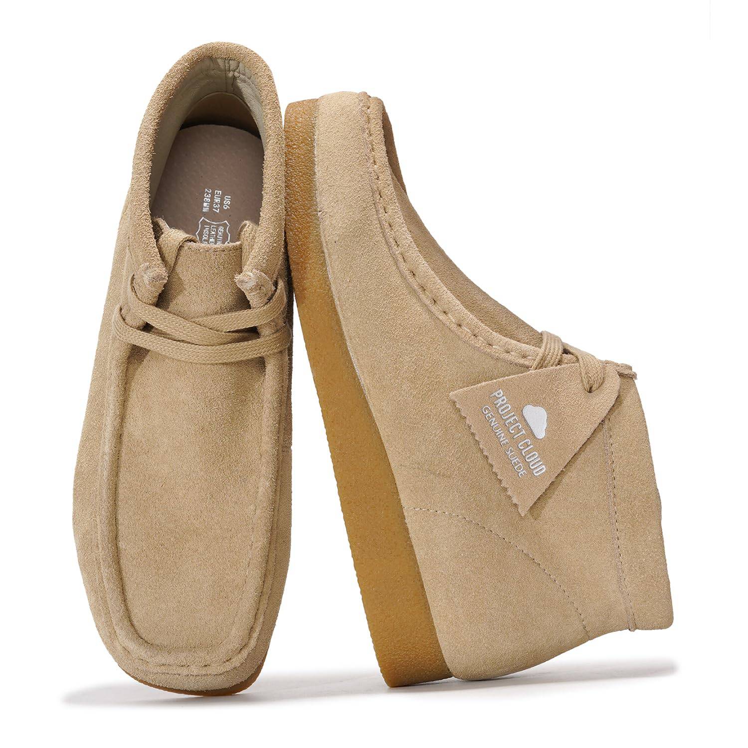 Project Cloud sand suede Wally Boot, genuine suede, memory foam, non-slip sole women's footwear.