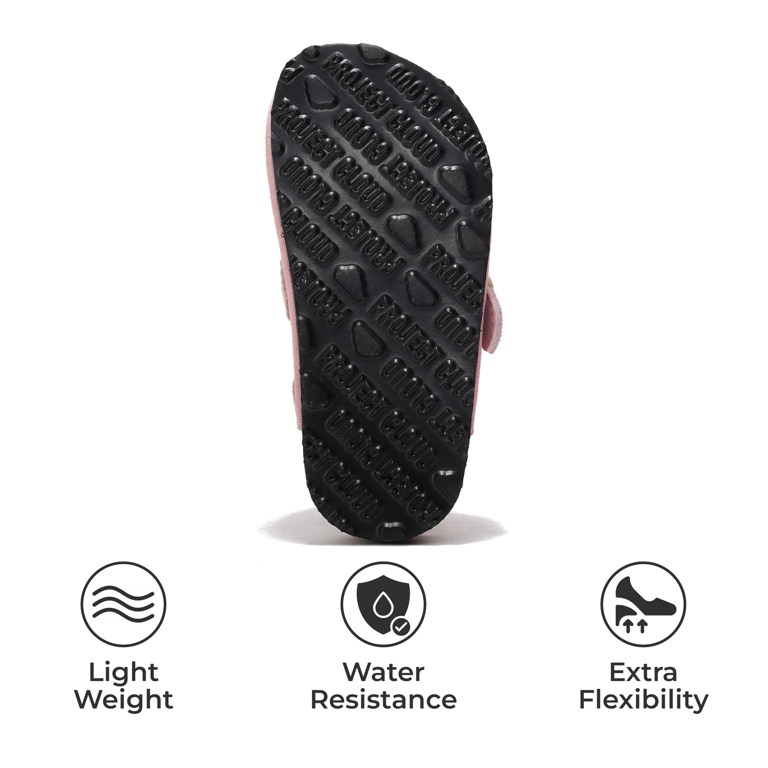 Project Cloud Kids Clogs sole, featuring light weight, water resistance, and extra flexibility.