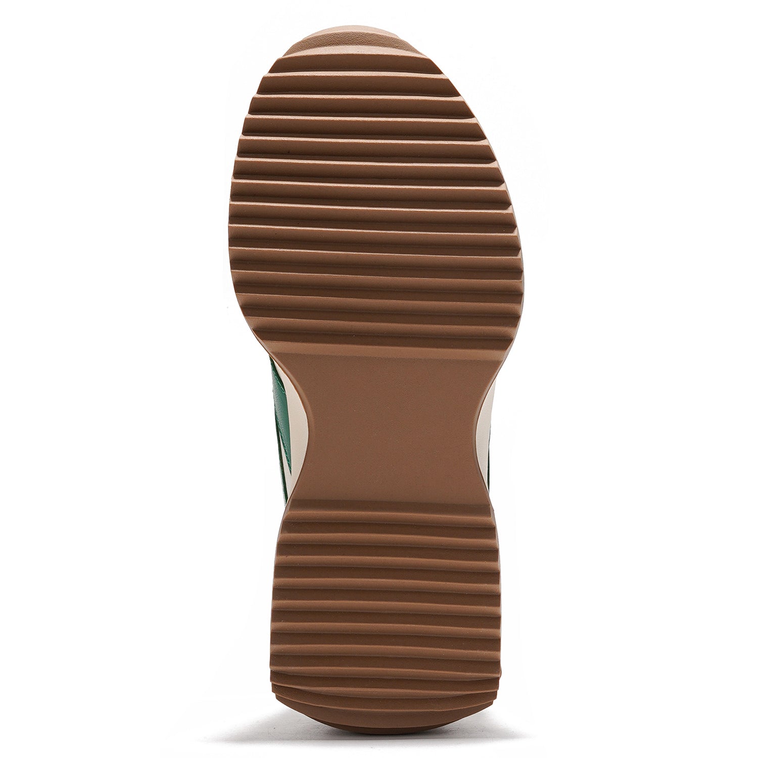 Brown rubber sole of Balinda women's sneakers, featuring a non-slip design for safety and durability.
