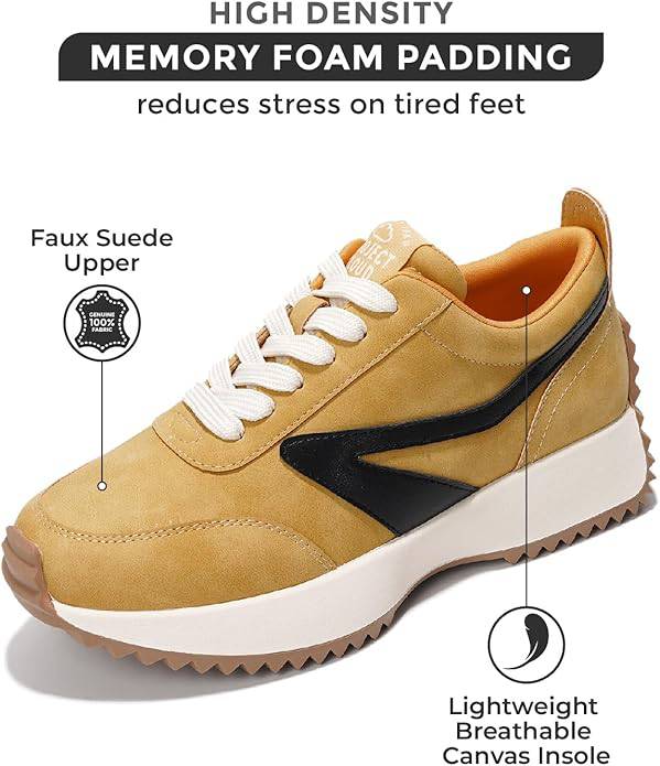Project Cloud women's sneaker: memory foam, faux suede upper, canvas insole. Comfortable, stylish women's work shoes.