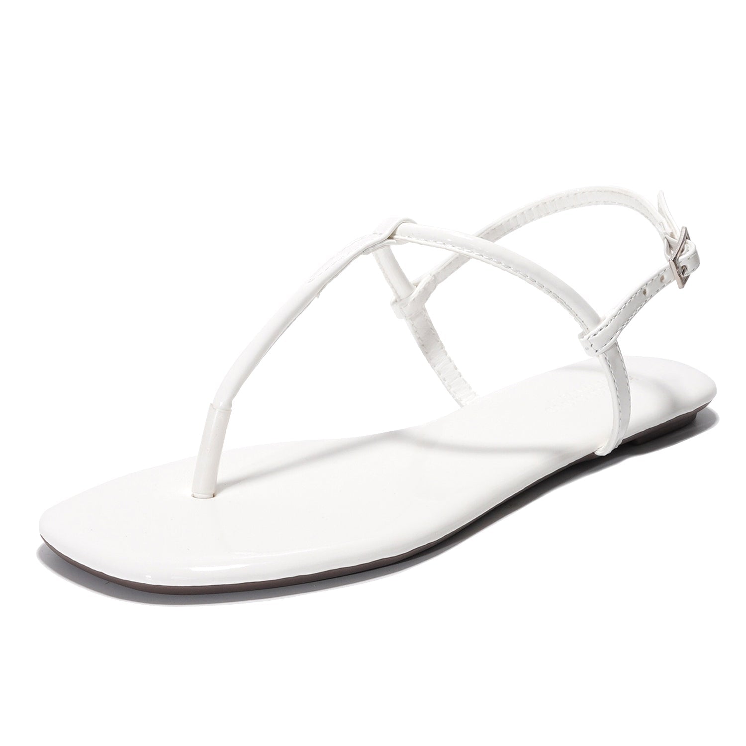 Project Cloud Celebration Vegan Leather Sandals in White - Lightweight Women's Flats, summer sandals
