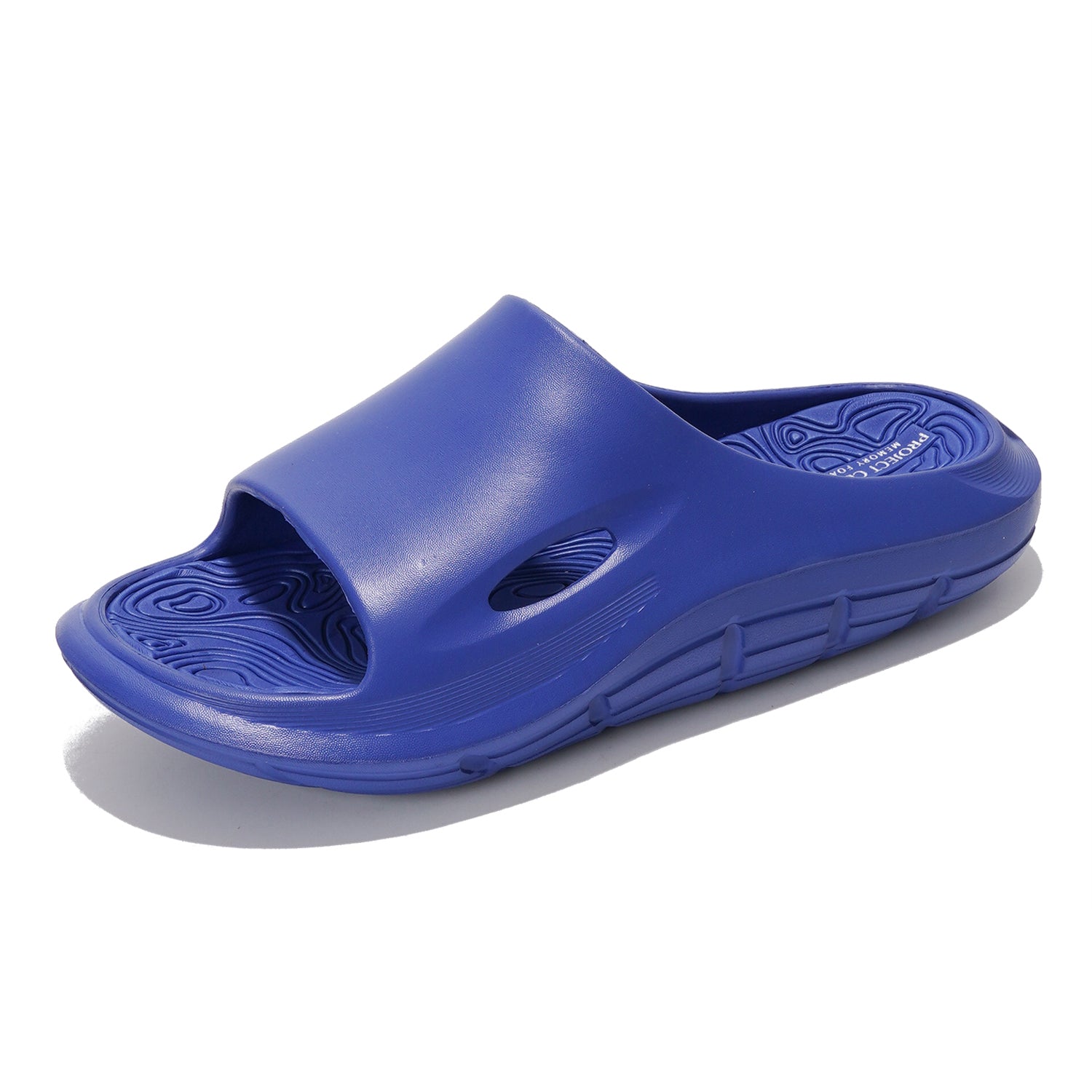 Project Cloud Dean men's blue sandals, flexible EVA, anti-slip sole, lightweight for comfort.