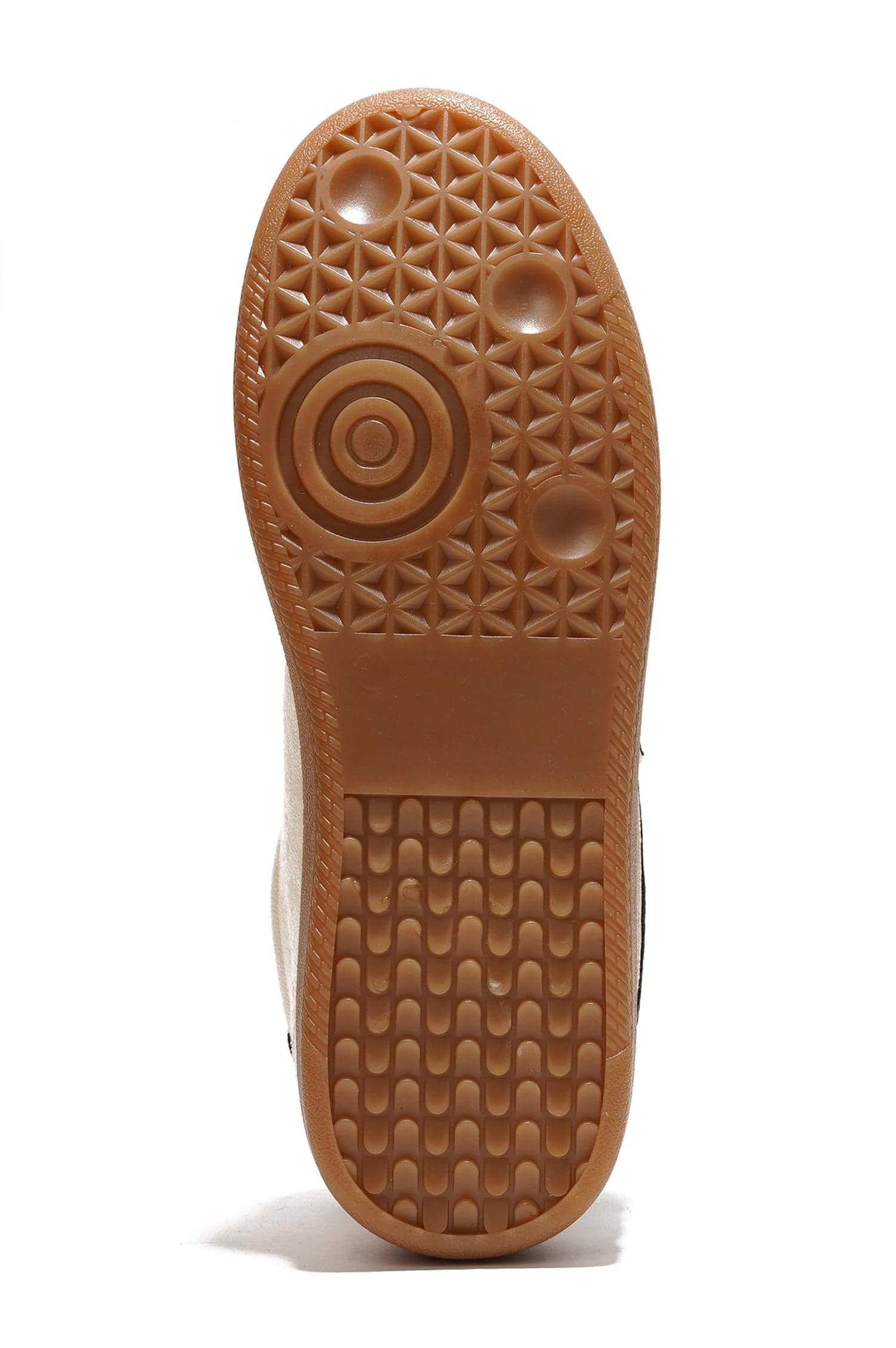 Project Cloud Irita women's sneaker sole detail, brown rubber sole with non-slip grip design.