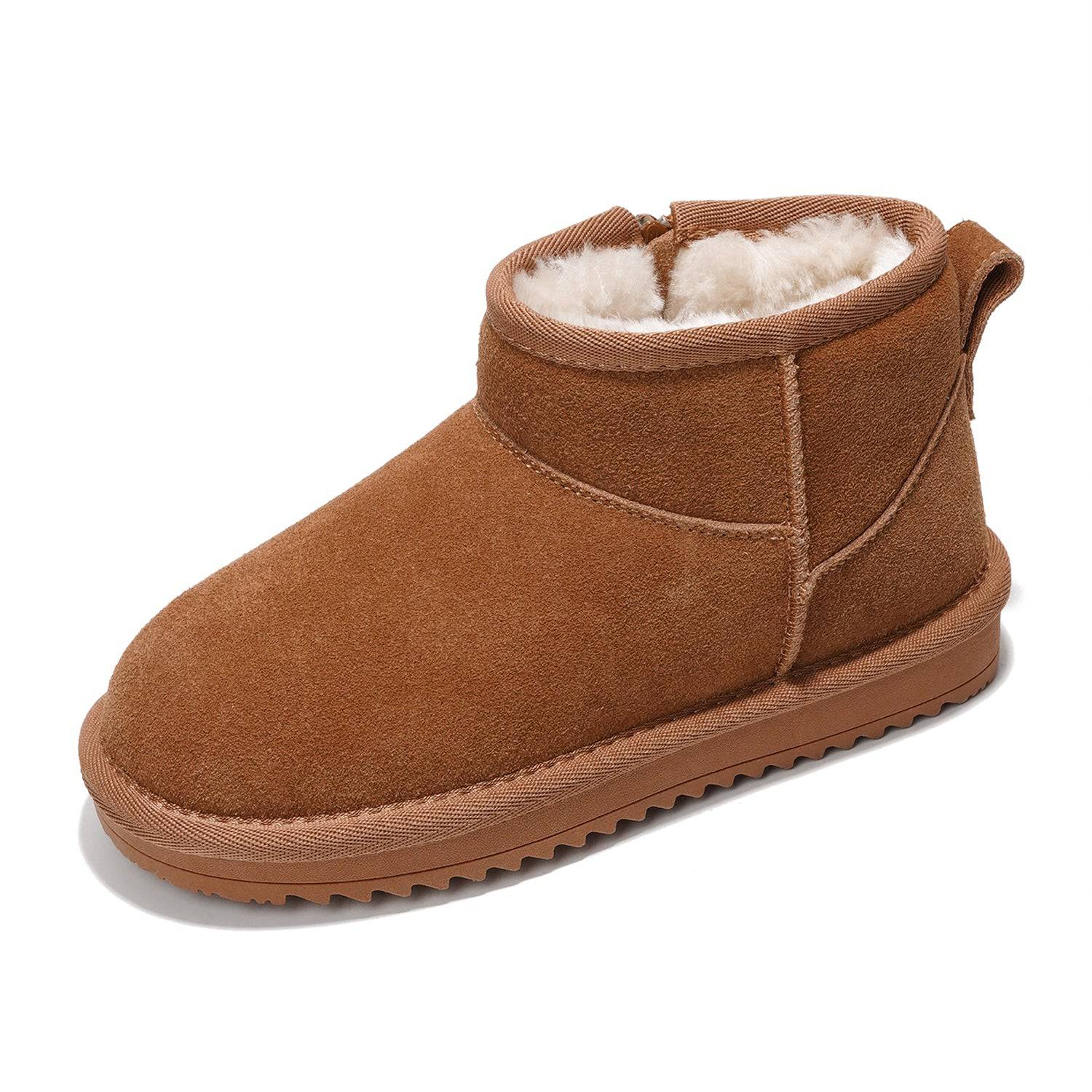 Project Cloud Julia Brown Suede Winter Boots with Faux Fur Lining
