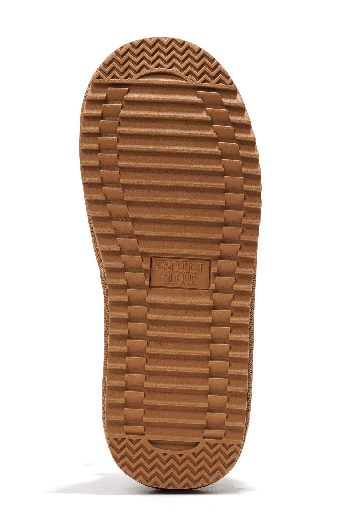 Project Cloud Julia Boot sole, showing winter-ready grip and the brand logo.