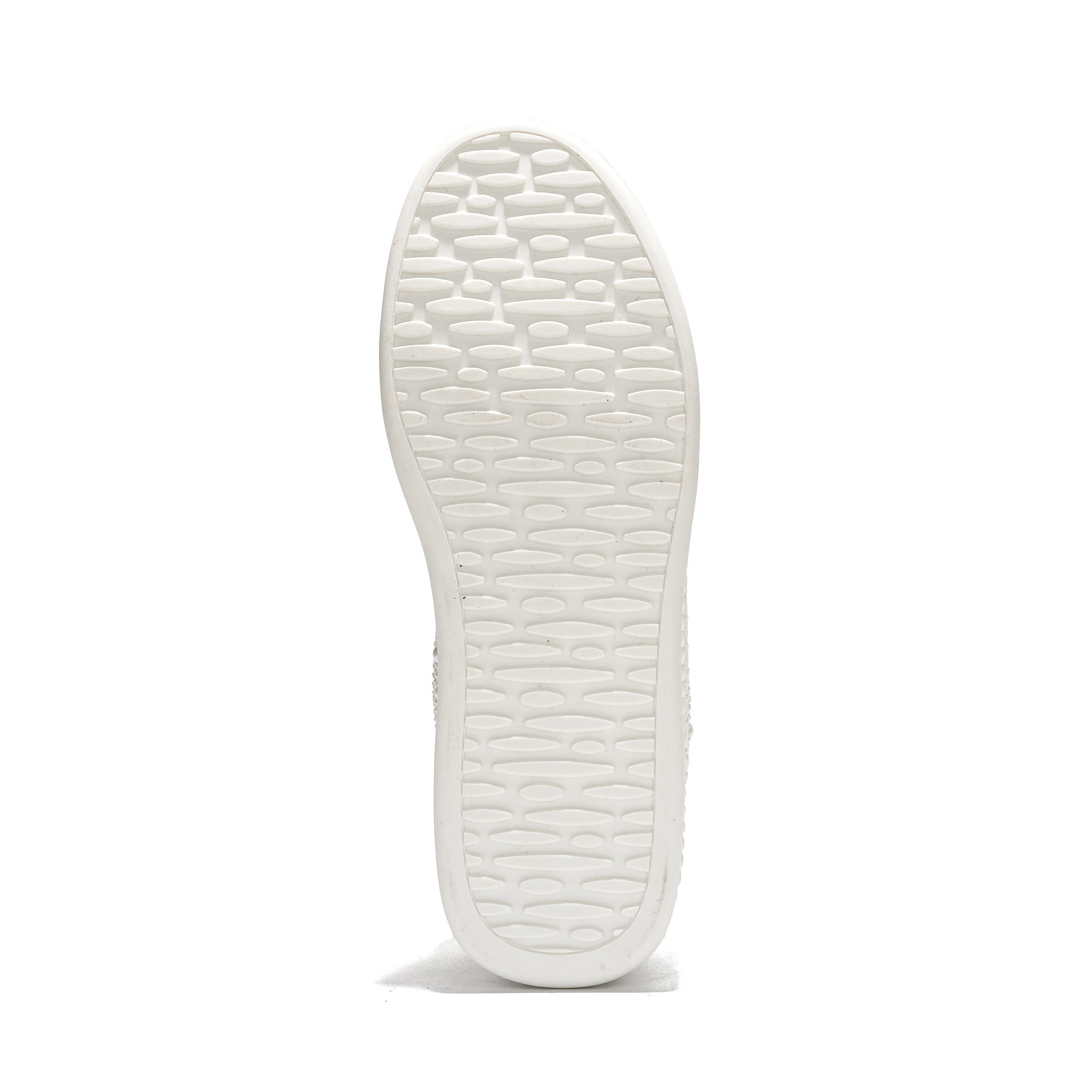 Project Cloud Lona White Sneakers - Non-slip sole detail, white textured rubber sole for women's fashion sneakers.