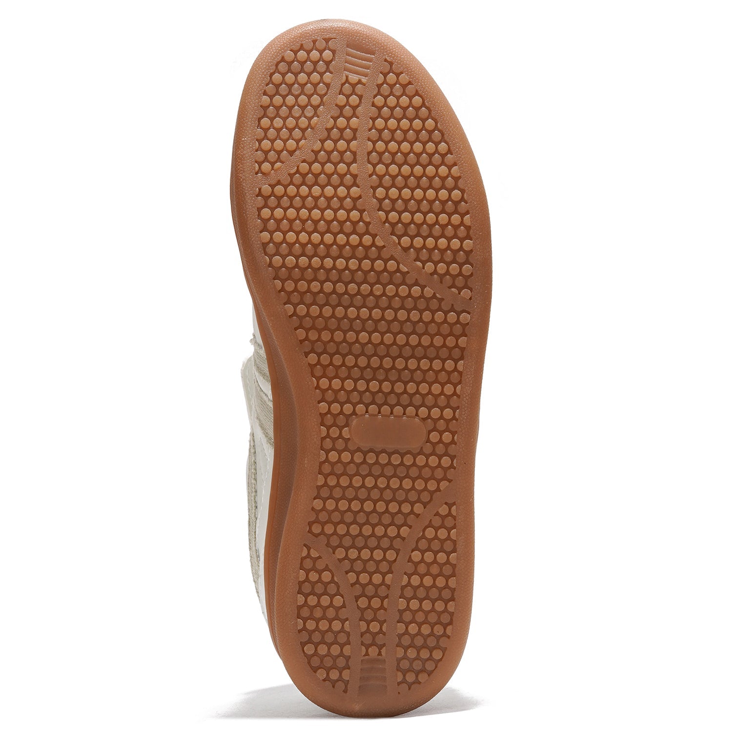 Madrid women's sneakers non-slip sole detail in brown, promoting stability for vegan leather fashion sneakers.