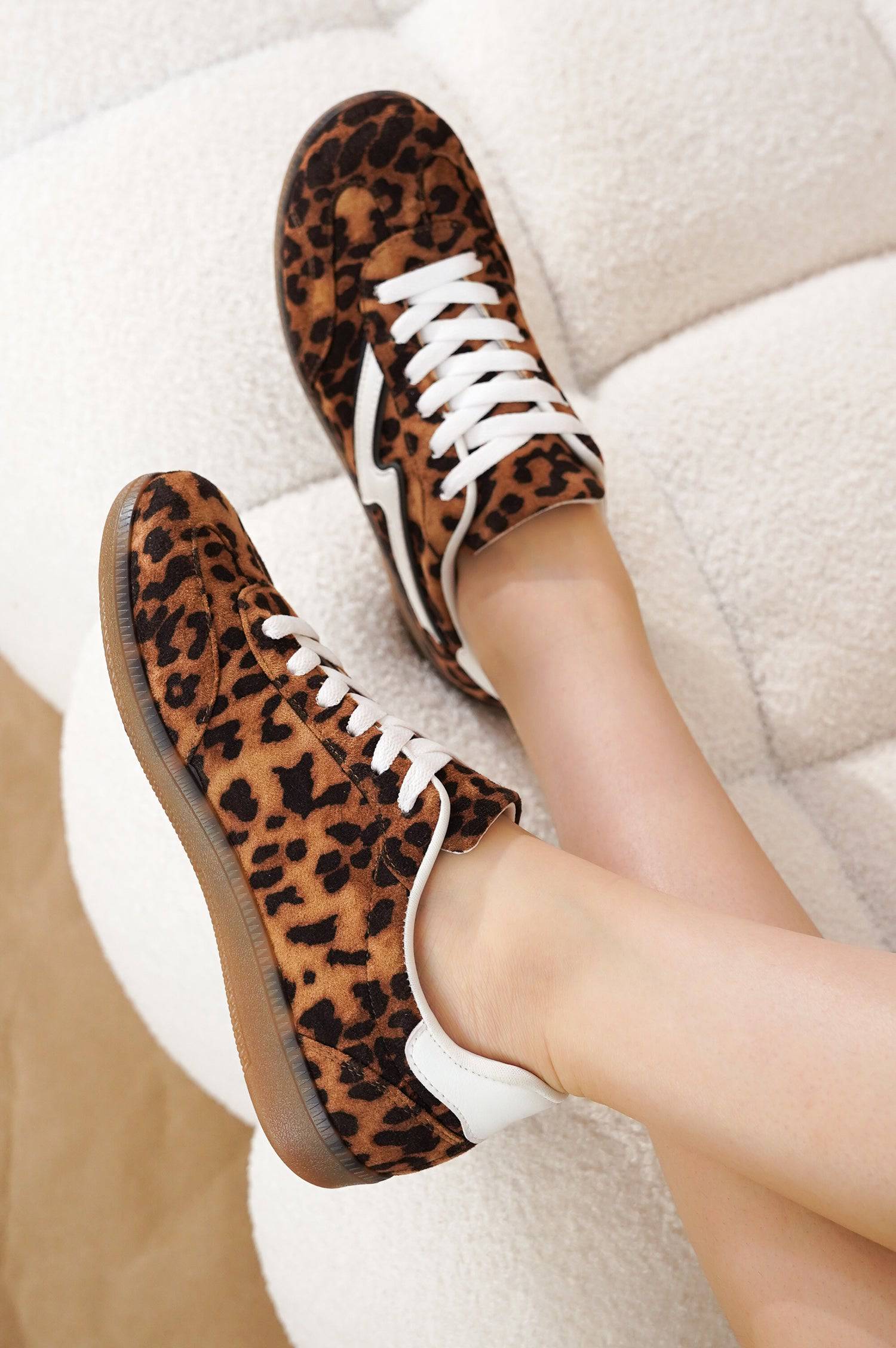 Women's Irita leopard print sneakers. Featuring memory foam and non-slip sole for daily wear.