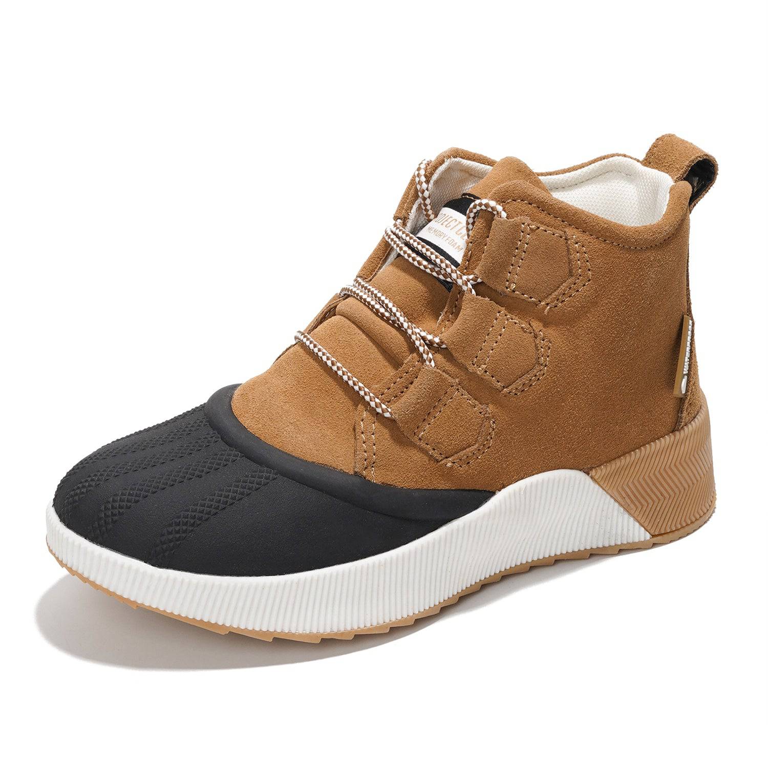 Project Cloud Rhianon waterproof snow boots brown suede with memory foam insole and non-slip outsole