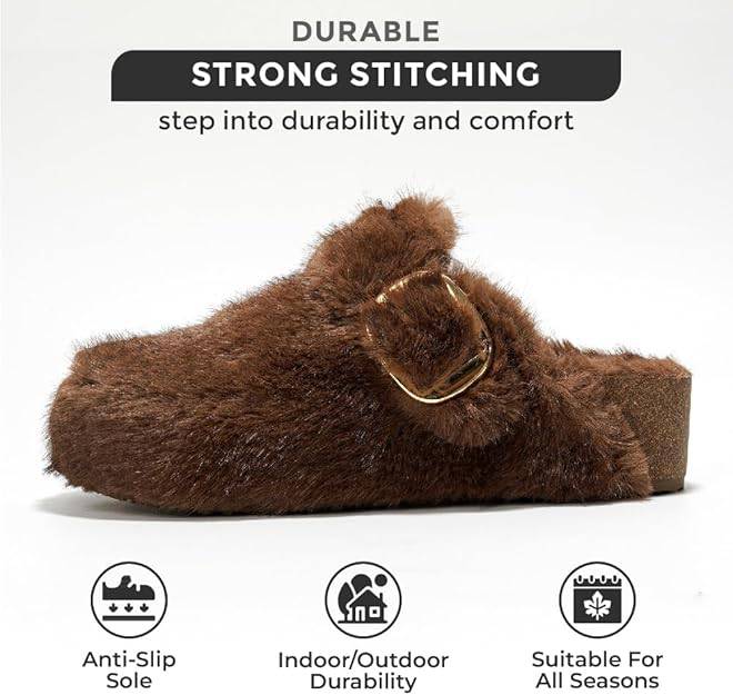 Women's Rhona brown clogs: durable, anti-slip, all-season. Featuring strong stitching for comfort and style.