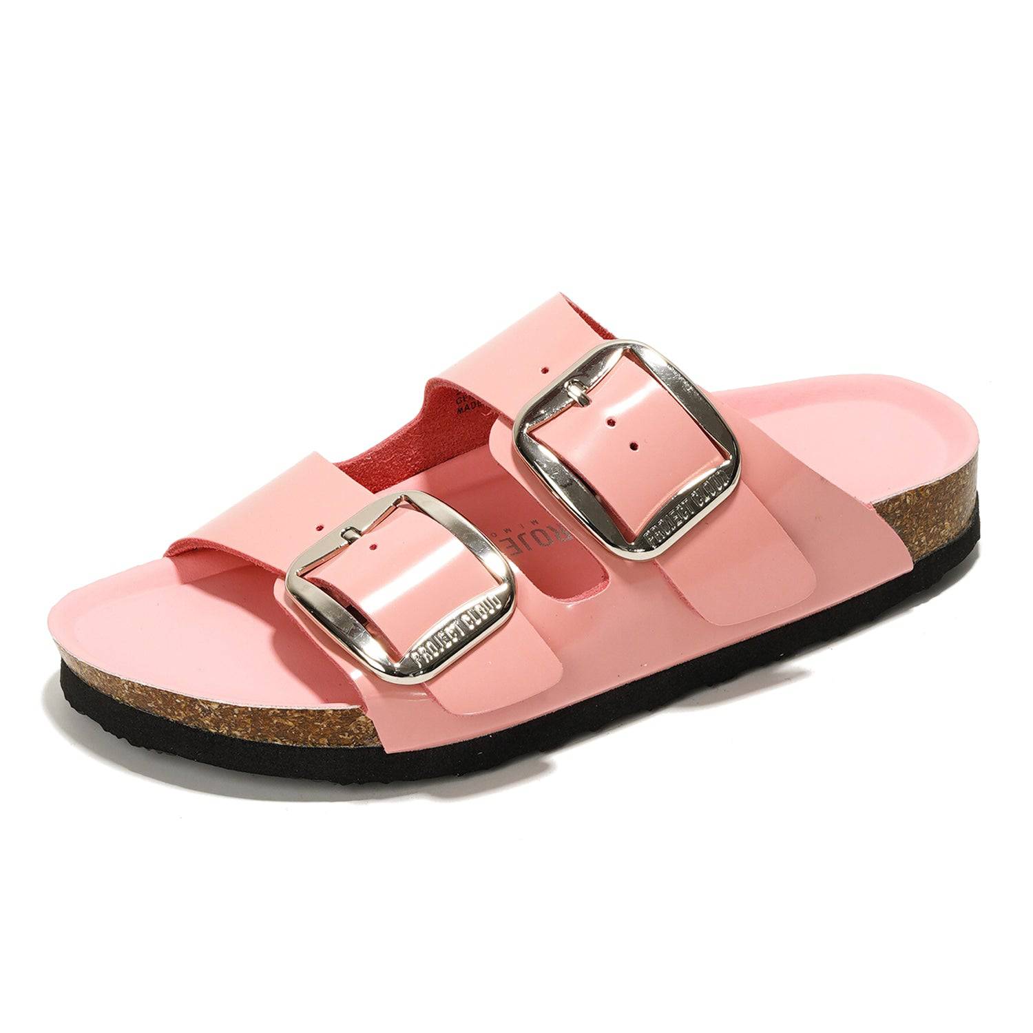 Project Cloud Santorini leather sandals in pink with adjustable buckle straps