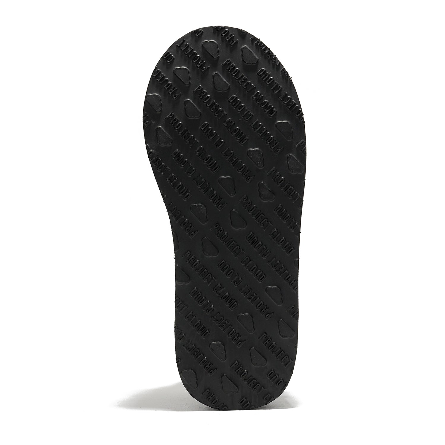 Durable EVA outsole of Project Cloud Sayre platform slipper, featuring slip-resistant design and Project Cloud branding.
