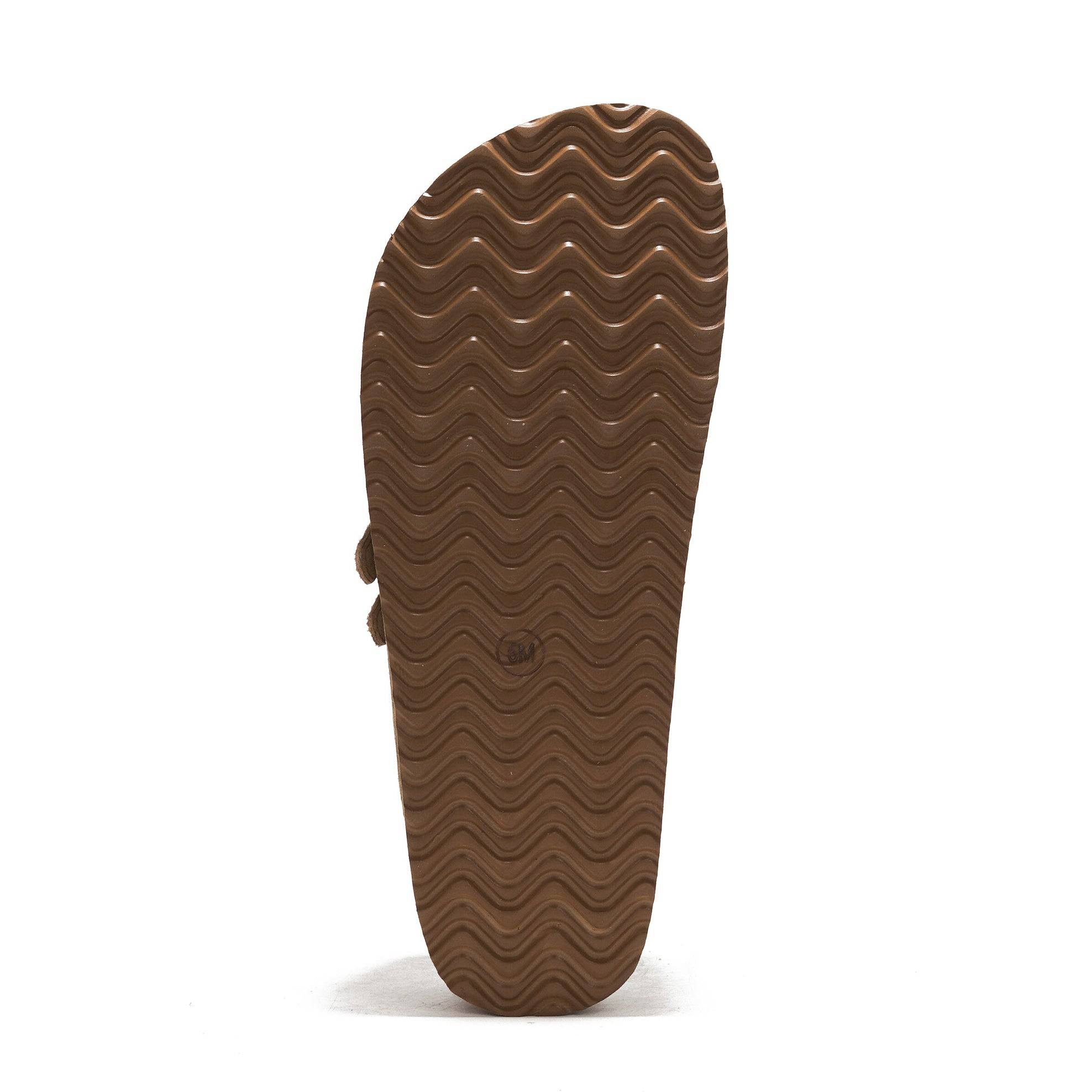 Project Cloud Stephi clog outsole, brown EVA with wave pattern for grip.