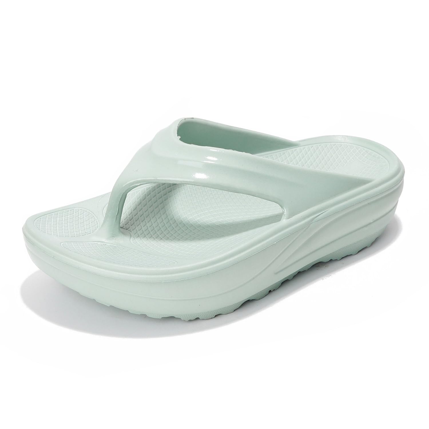 Project Cloud Abra women's flip flops in olive green. Lightweight EVA platform sandals for comfort and style.