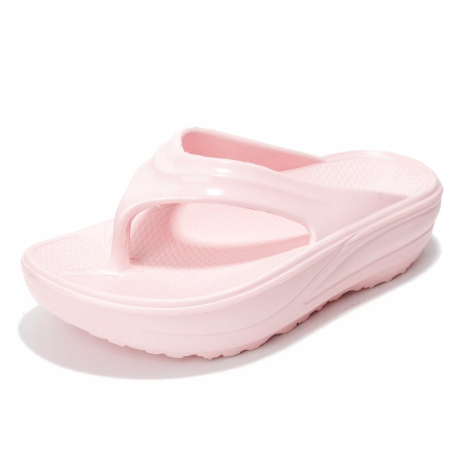 Project Cloud Abra Women's Pink Platform Flip Flops, Lightweight EVA sandals for comfort and style