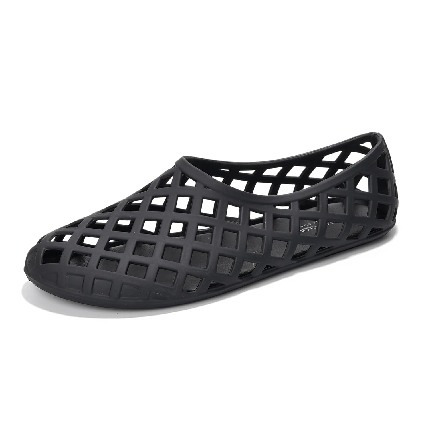 Project Cloud black Jellz ballet flats for women. Waterproof, openwork design, lightweight, non-slip shoes.