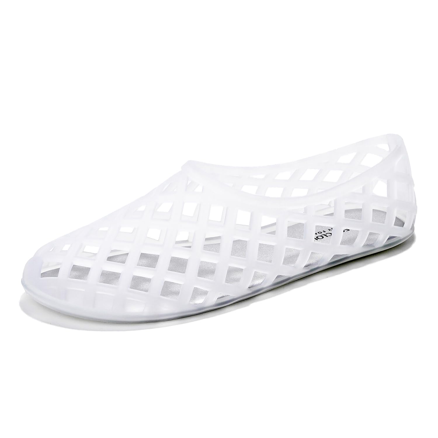 Project Cloud White Jellz ballet flats, waterproof openwork design for women, perfect for summer and beach.