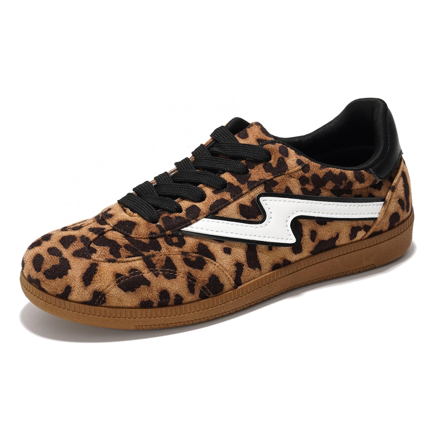 Project Cloud Irita Women's Leopard Print Sneakers, Lace-up, Non-slip sole.