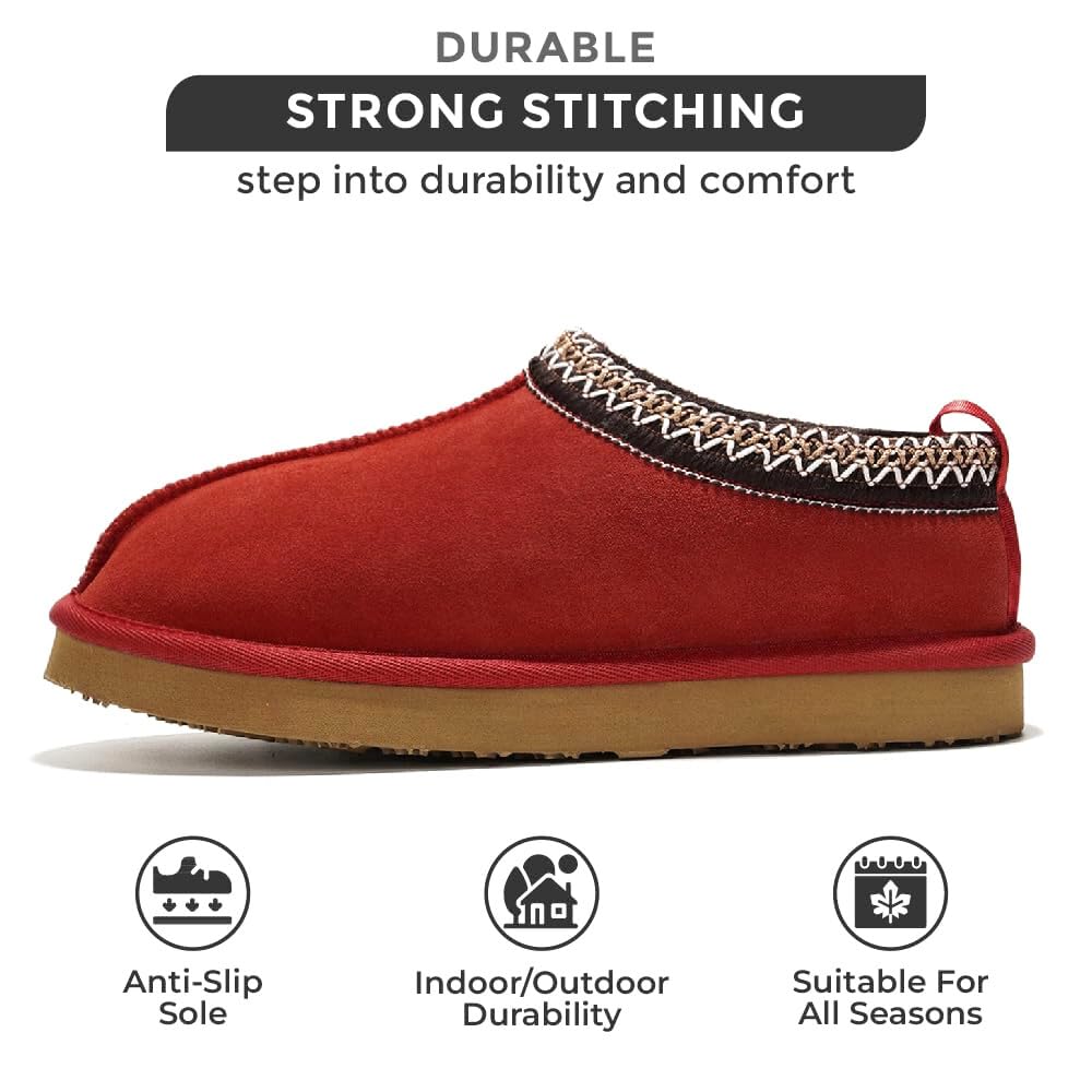 Project Cloud Nerita red sheepskin slippers, durable design, anti-slip sole, suitable for all seasons.