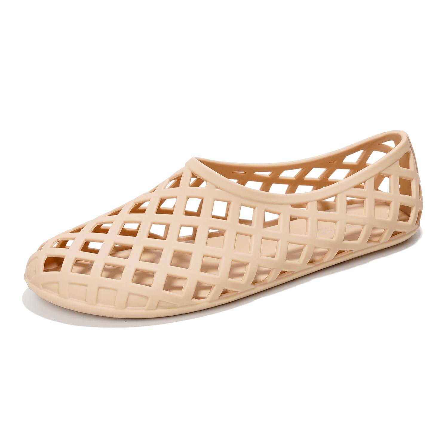 Project Cloud Beige Jellz ballet flats, waterproof openwork design for women.